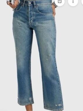 Victoria Beckham Highrise Buttonfly Distressed Jeans